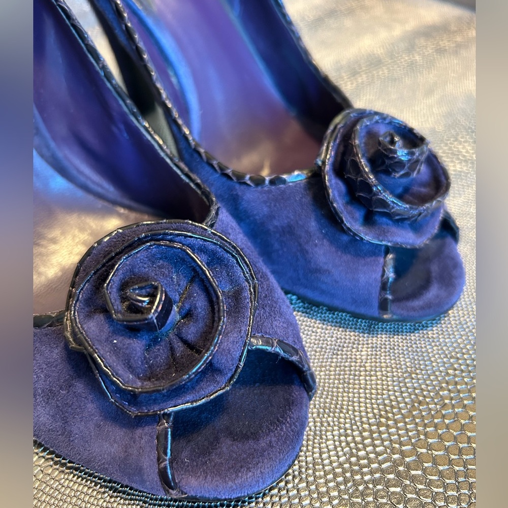 Purple suede heels